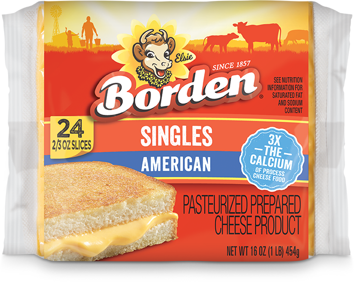 Borden Cheese Product Slices, American, 2% Milk, Reduced Fat - 24 Each