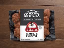 Aidells Chicken Meatballs, Teriyaki & Pineapple - 12 Ounces