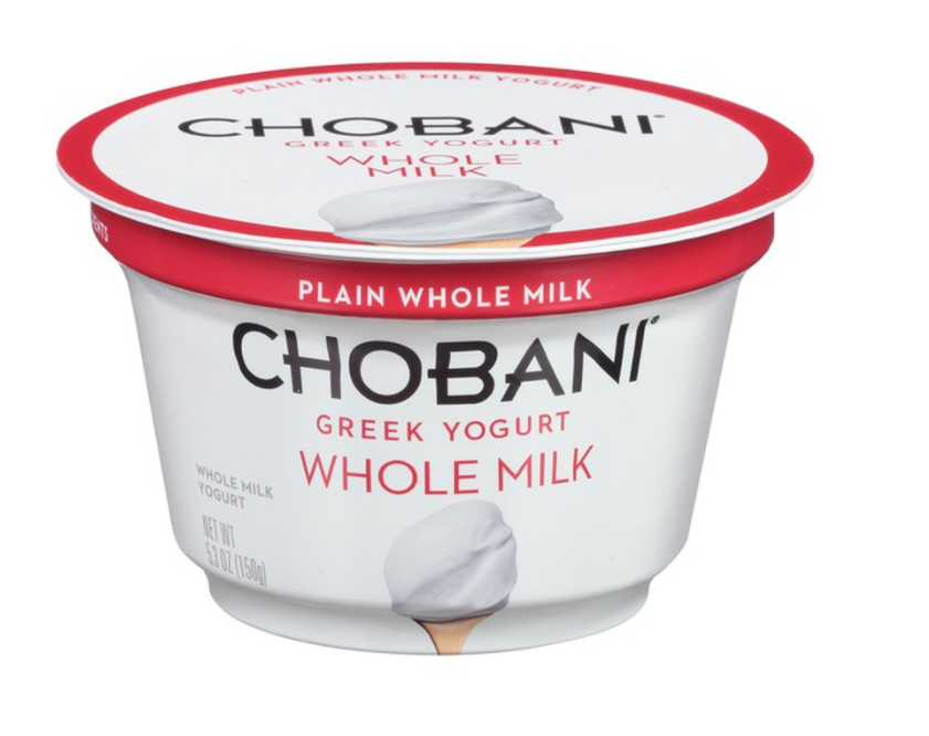 Chobani Yogurt, Greek, Whole Milk, Plain 5.3 Ounces