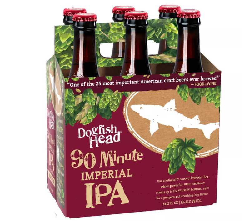 Dogfish Head Beer, India Pale Ale, 90 Minute - 6 Pack, 12 Fluid Ounces