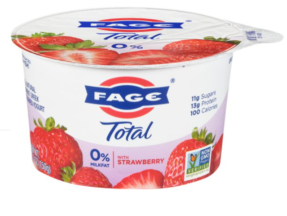 Fage Total Yogurt, Greek, Nonfat, Strained, with Strawberry - 5.3 Ounces