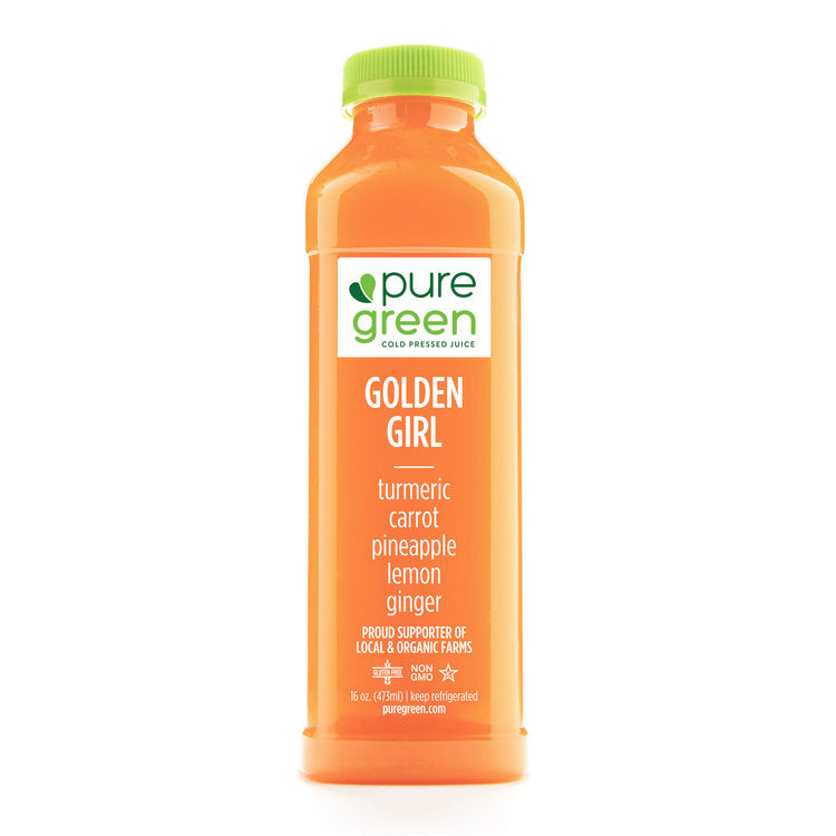 Pure Green 100% Juice, Cold Pressed, Golden Girl - 16 Ounces