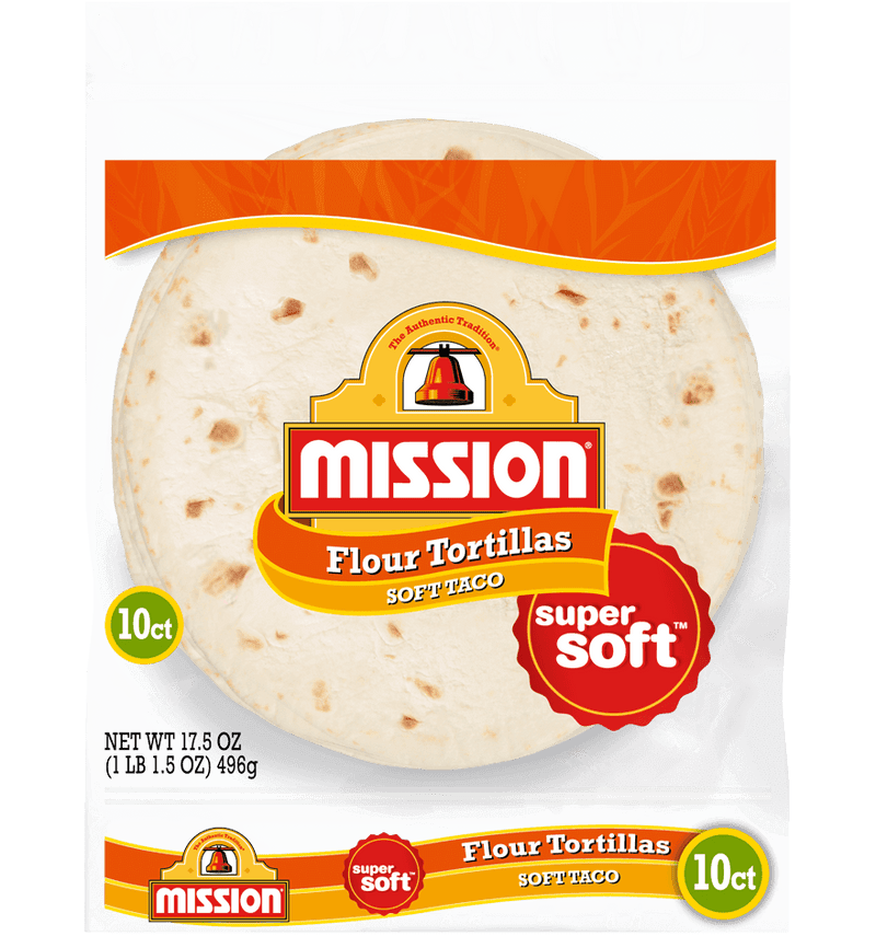 Mission Tortillas, Flour, Soft Taco, Super Soft - 10 Count