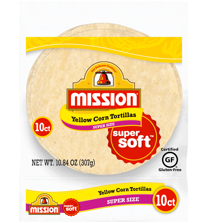 Mission Tortillas, Yellow Corn, Gluten Free, Super Size - 10 Each