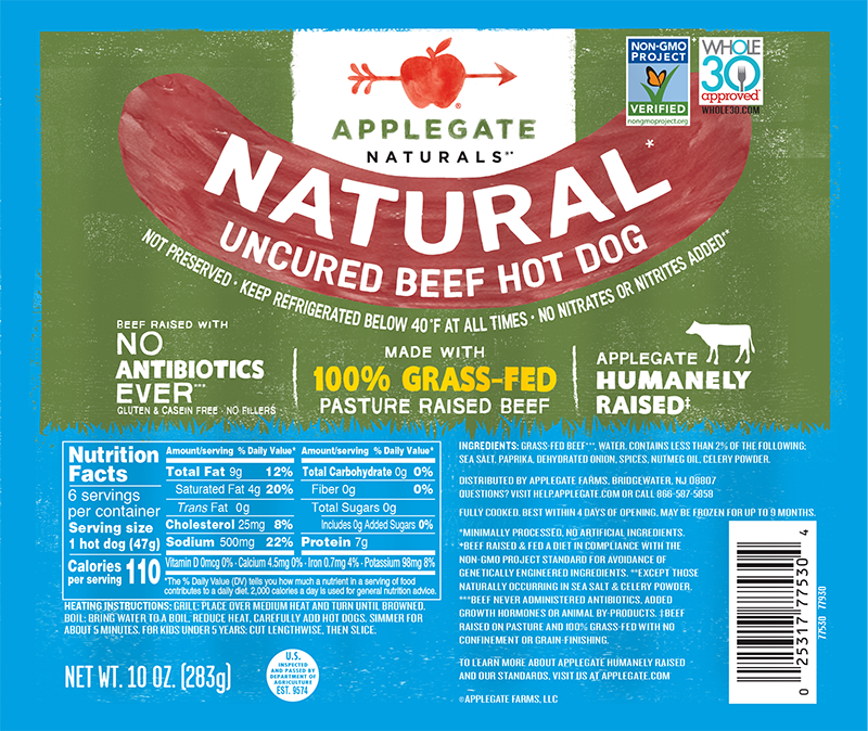 Applegate Beef Hot Dog Uncured Natural