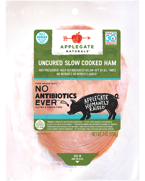 Applegate Naturals Ham, Slow Cooked, Uncured - 7 Ounces