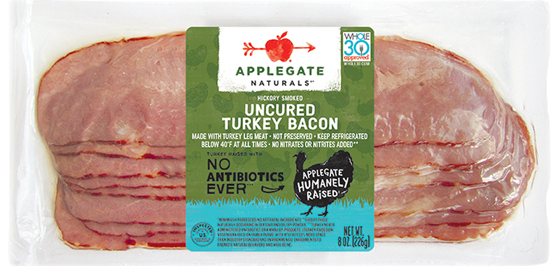 Applegate Naturals Bacon, Turkey, Uncured, Hickory Smoked - 8 Ounces