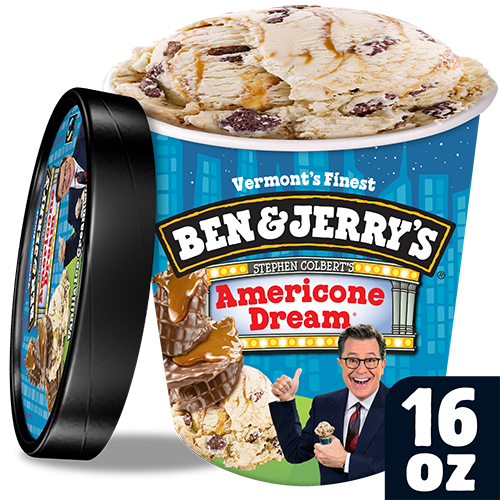 Ben & Jerrys Pint Slices Ice Cream Bars, Stephen Colbert's Americone Dream - 3 Each