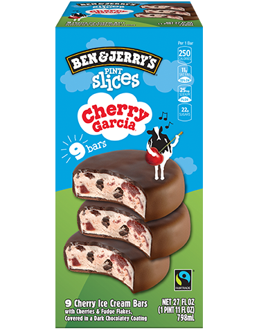 Ben & Jerrys Pint Slices Ice Cream Bars, Cherry Garcia