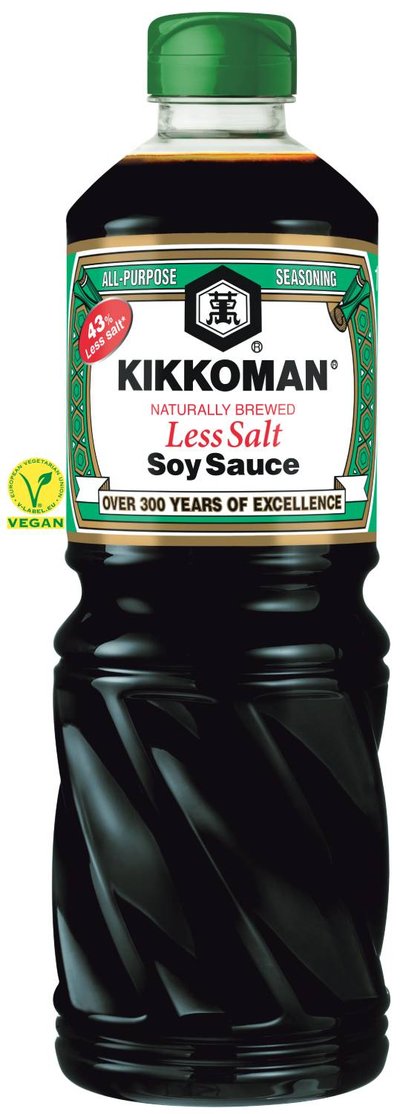 Kikkoman Soy Sauce, Naturally Brewed, Less Sodium