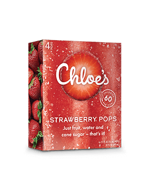 Chloes Pops, Strawberry - 4 Each