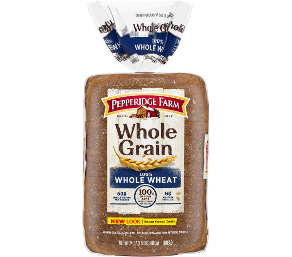 Pepperidge Farm Whole Grain Bread, 100% Whole Wheat - 24 Ounces