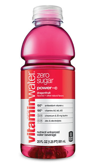Vitaminwater Zero Water Beverage, Nutrient Enhanced, Power-C Dragonfruit - 20 Ounces