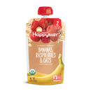 Happy Baby Organics Clearly Crafted Baby Food, Organic, Bananas, Raspberries & Oats, 2 (6+ Months)