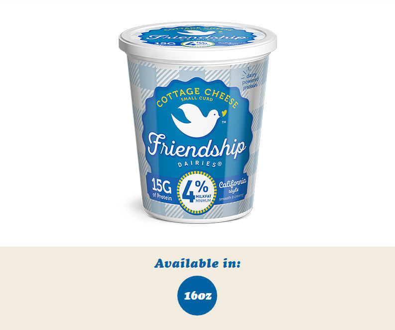 Friendship Cottage Cheese, Small Curd, 4% Milkfat Minimum, California Style - 16 Ounces