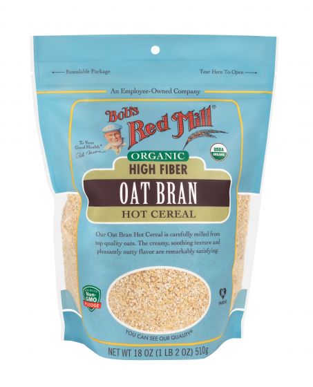 Bobs Red Mill Organic Hot Cereal, Oat Bran, High Fiber