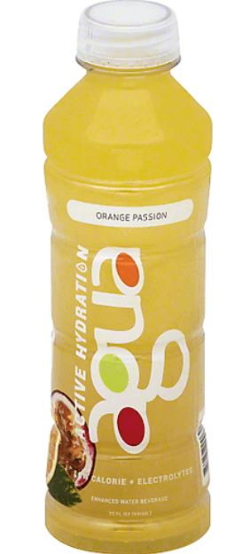 Agua Active Hydration Water Beverage, Enhanced, Orange Passion - 20 Ounces