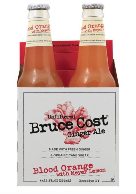 Bruce Cost Ginger Ale, Blood Orange with Meyer Lemon - 4 Each