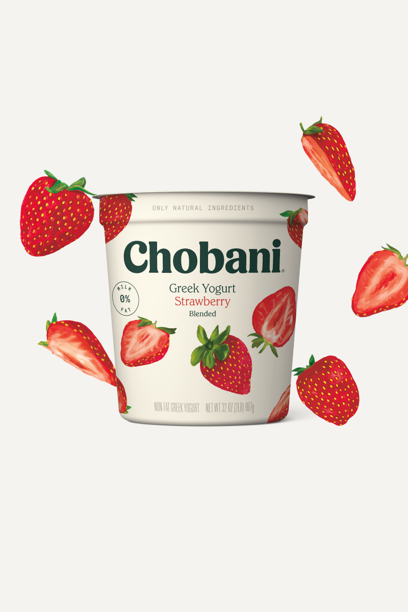 Chobani Yogurt, Greek, Non-Fat, Blended with Strawberry - 32 Ounces