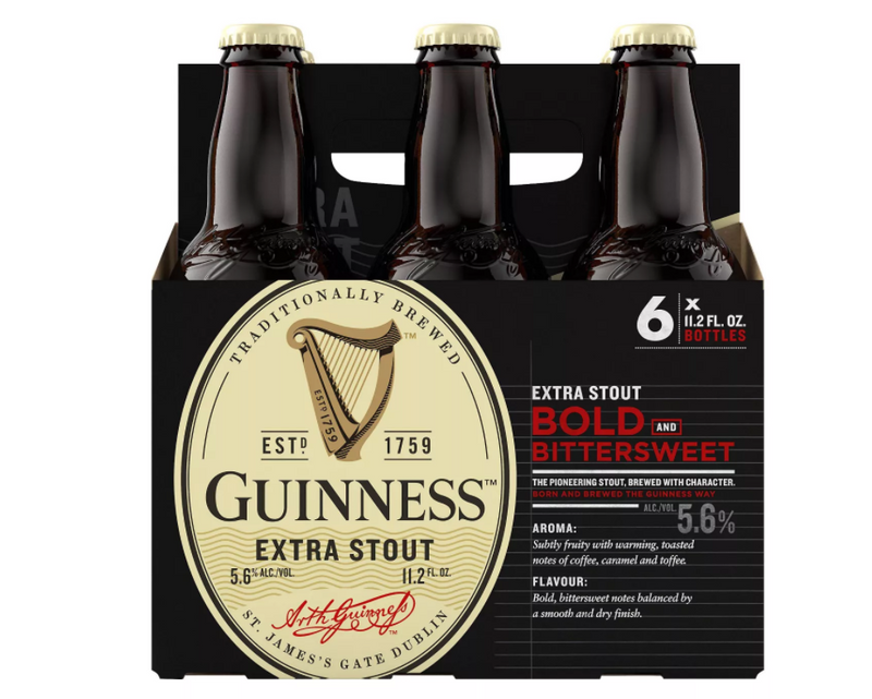 Guinness Beer, Extra Stout - 6 Pack, 12 Fluid Ounces