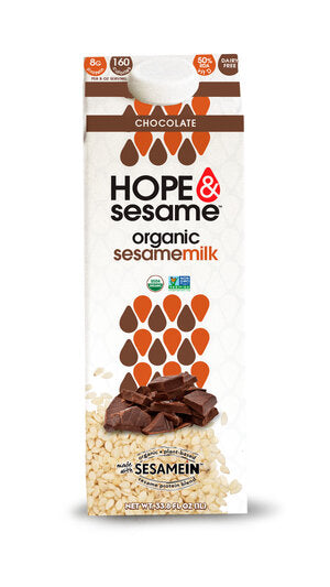 Hope & Sesame Sesame Milk, Organic, Chocolate - 33.80 Ounces
