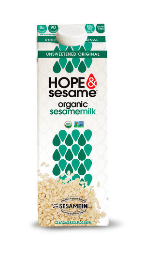 Hope & Sesame Sesamemilk, Organic, Unsweetened Original - 33...