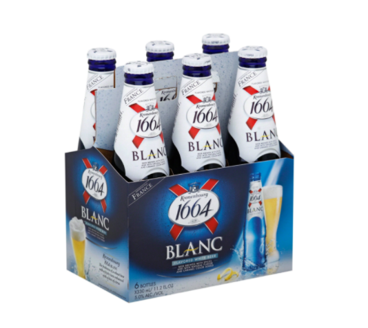 Kronenbourg 1664 Beer, Flavored White, Blanc - 6 Pack, 12 Fluid Ounces