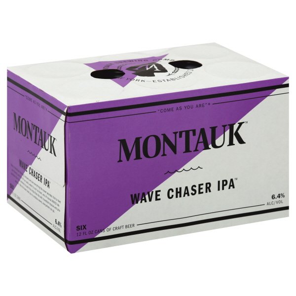 Montauk Beer, Wave Chaser IPA - 6 Pack, 12 Fluid Ounces