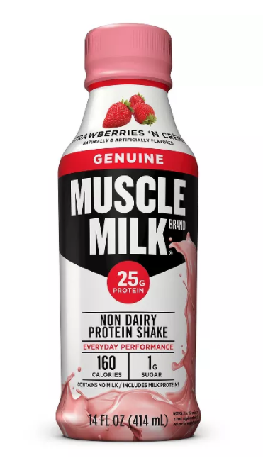 Muscle Milk Protein Shake, Non Dairy, Strawberries 'N Creme - 14 Ounces