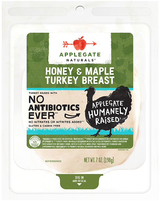 Applegate Naturals Turkey Breast, Honey & Maple - 7 Ounces