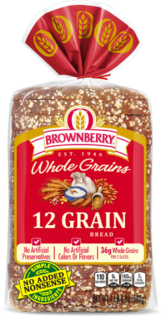 Brownberry Whole Grains Bread, 12 Grain - 24 Ounces