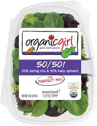 OrganicGirl Spring Mix & Baby Spinach, 50/50! - 5 Ounces
