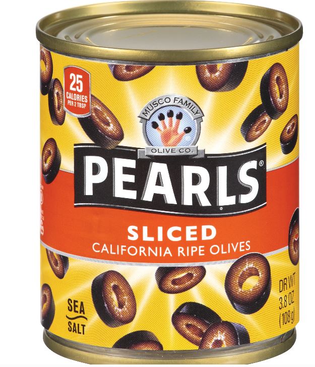 Pearls Olives, California Ripe, Sliced