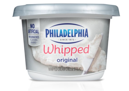 Philadelphia Cream Cheese Spread, Whipped, Original - 8 Ounces