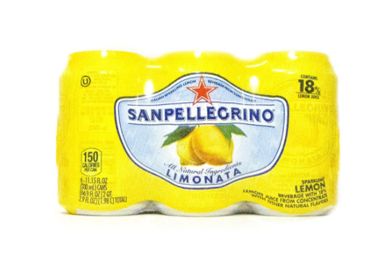 San Pellegrino Sparkling Beverage, Lemon - 6 Pack