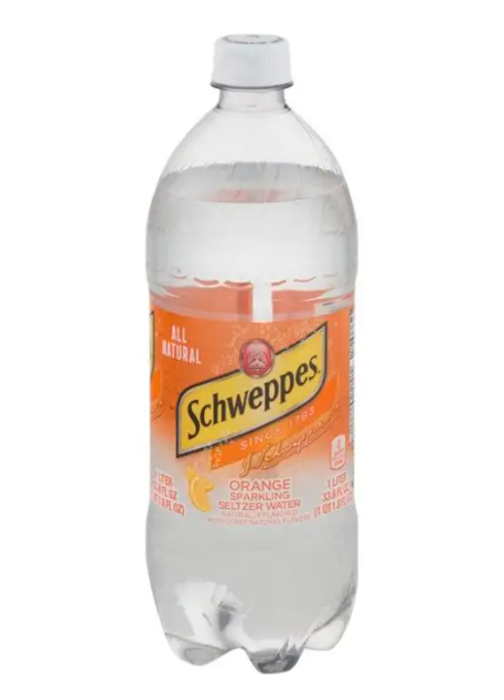 Schweppes Seltzer Water, Sparkling, Orange - 33.8 Ounces
