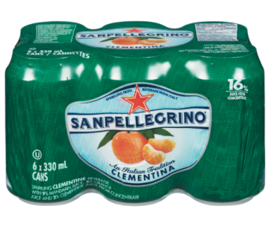 San Pellegrino Sparkling Beverage, Clementina - 6 Each