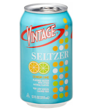 Vintage Seltzer Lemon Lime Sparkling Water - 12 Fluid Ounces