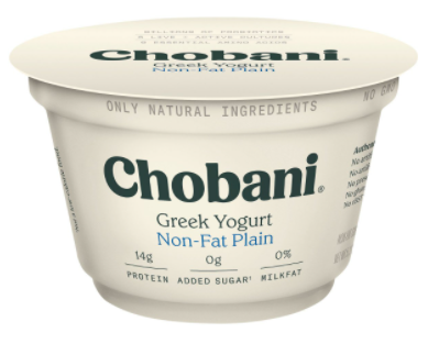 Chobani Yogurt, Greek, Non-Fat, Plain - 5.3 Ounces