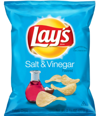 Lays Potato Chips, Salt & Vinegar Flavored