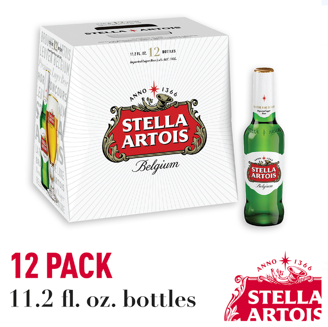 Stella Artois Beer, Lager - 12 Pack, 12 Fluid Ounces
