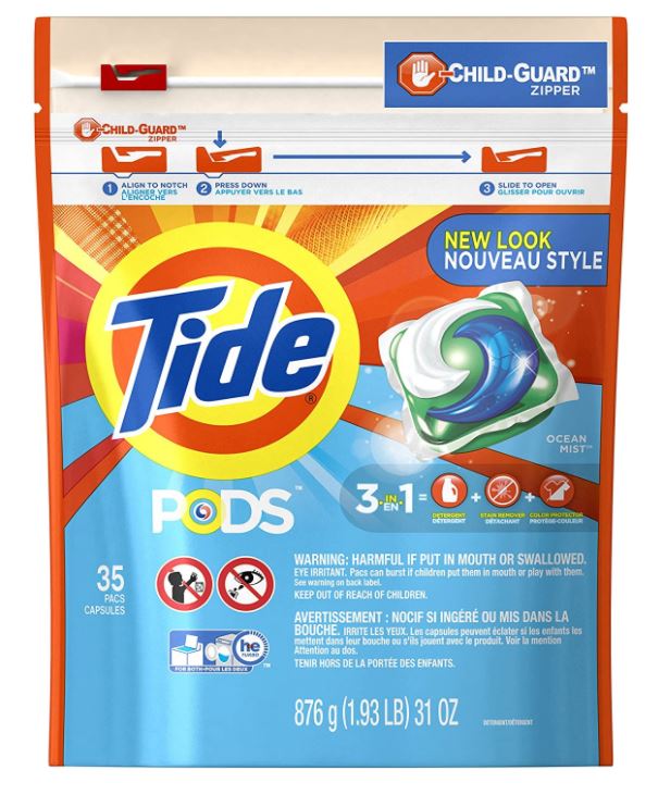 Tide Pods Detergent, 3 Ocean Mist, Pods