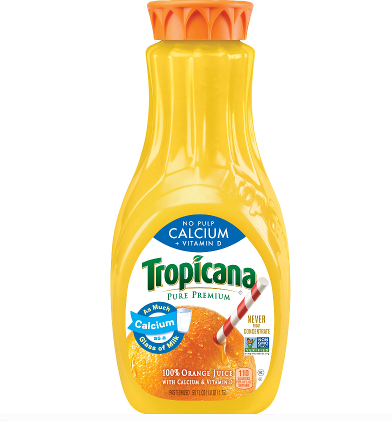 Tropicana Pure Premium 100% Juice, Orange, Calcium + Vitamin D, No Pulp - 59 Ounces
