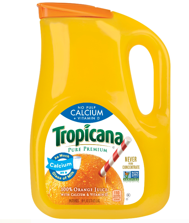 Tropicana Pure Premium 100% Juice, Orange, Calcium + Vitamin D, No Pulp - 89 Ounces