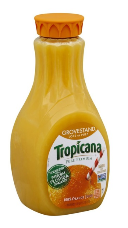 Tropicana Pure Premium 100% Juice, Orange, Grovestand, Lots of Pulp - 59 Ounces