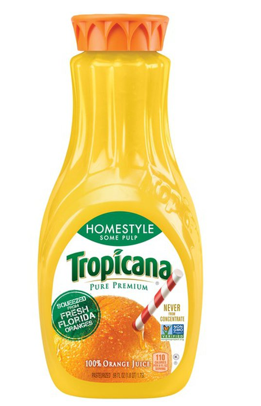 Tropicana Pure Premium 100% Juice, Orange, Homestyle, Some Pulp - 59 Ounces