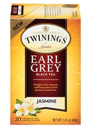 Twinings Black Tea, Earl Grey, Jasmine - 20 Each