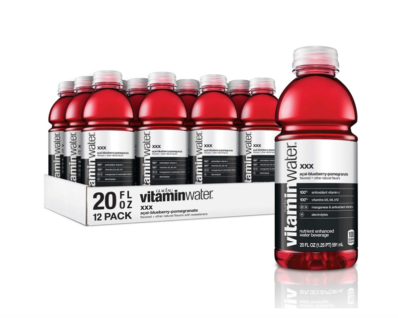 Vitaminwater Water Beverage, Nutrient Enhanced, XXX, Acai-Blueberry-Pomegranate - 12 Count