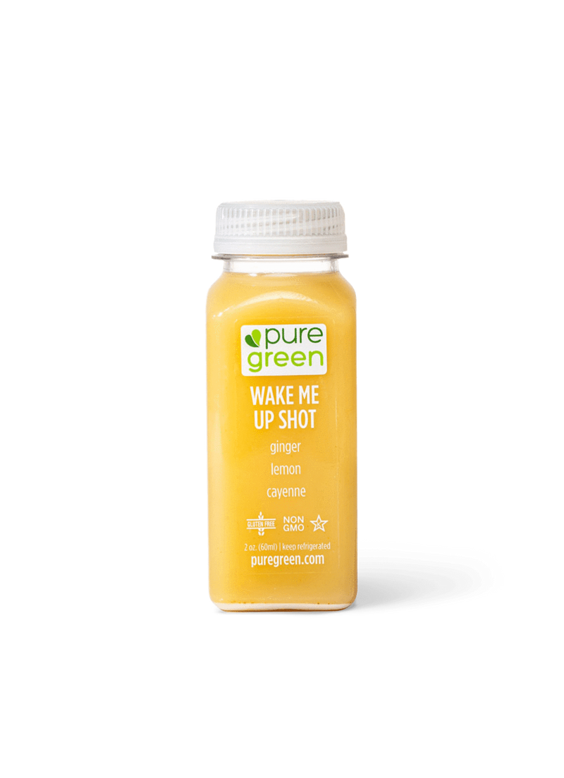 Pure Green Wake Me Up Shot Ginger Lemon Cayenne Juice - 2 Ounces