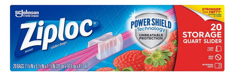 Ziploc Slider Bags, All Purpose, Storage, Quart